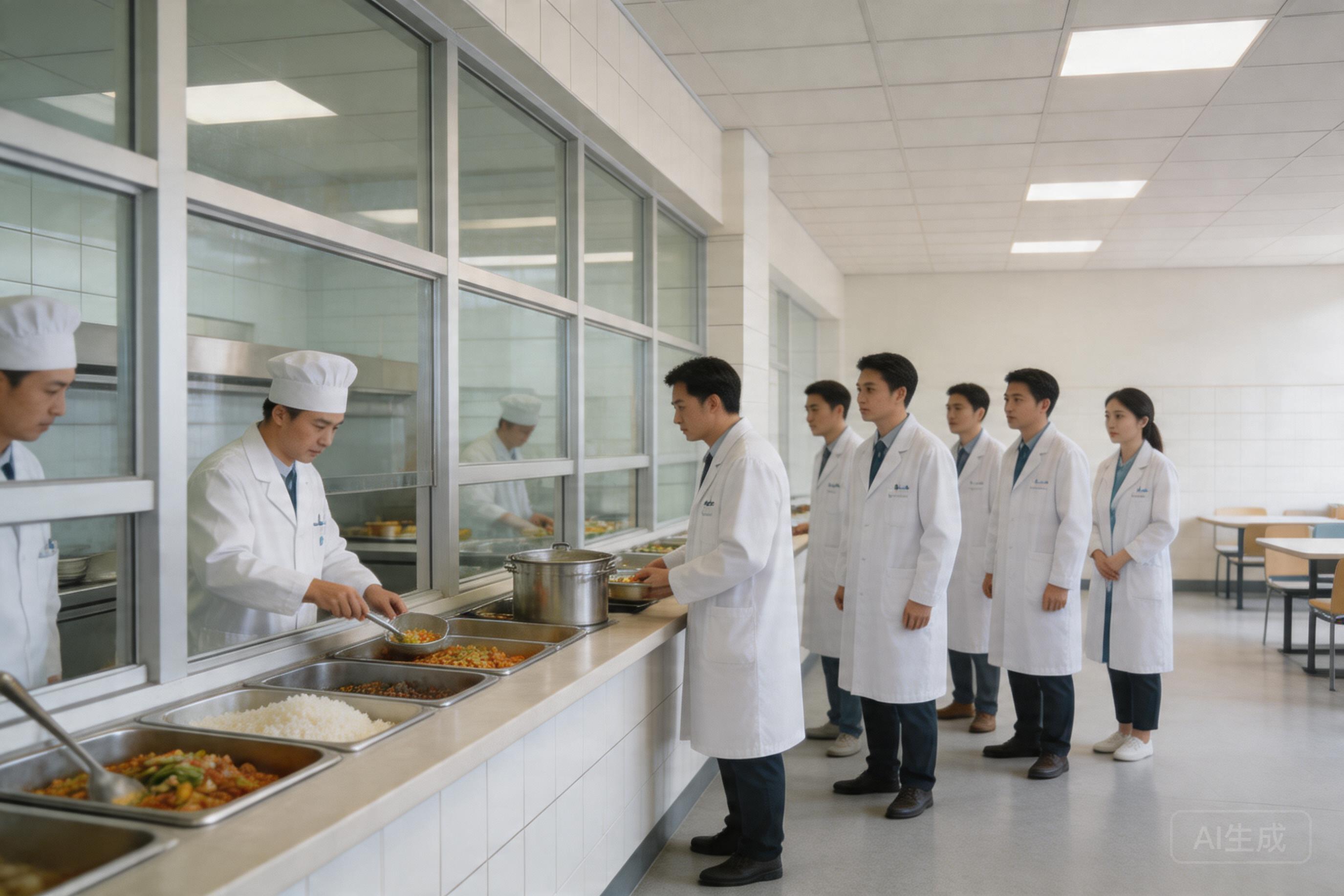 医院数字食堂窗口打餐场景