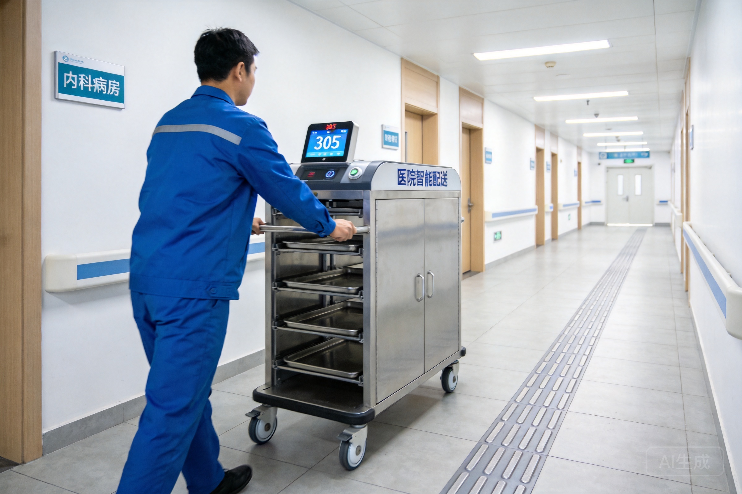 医院营养餐车精准配送至病房的智能化场景