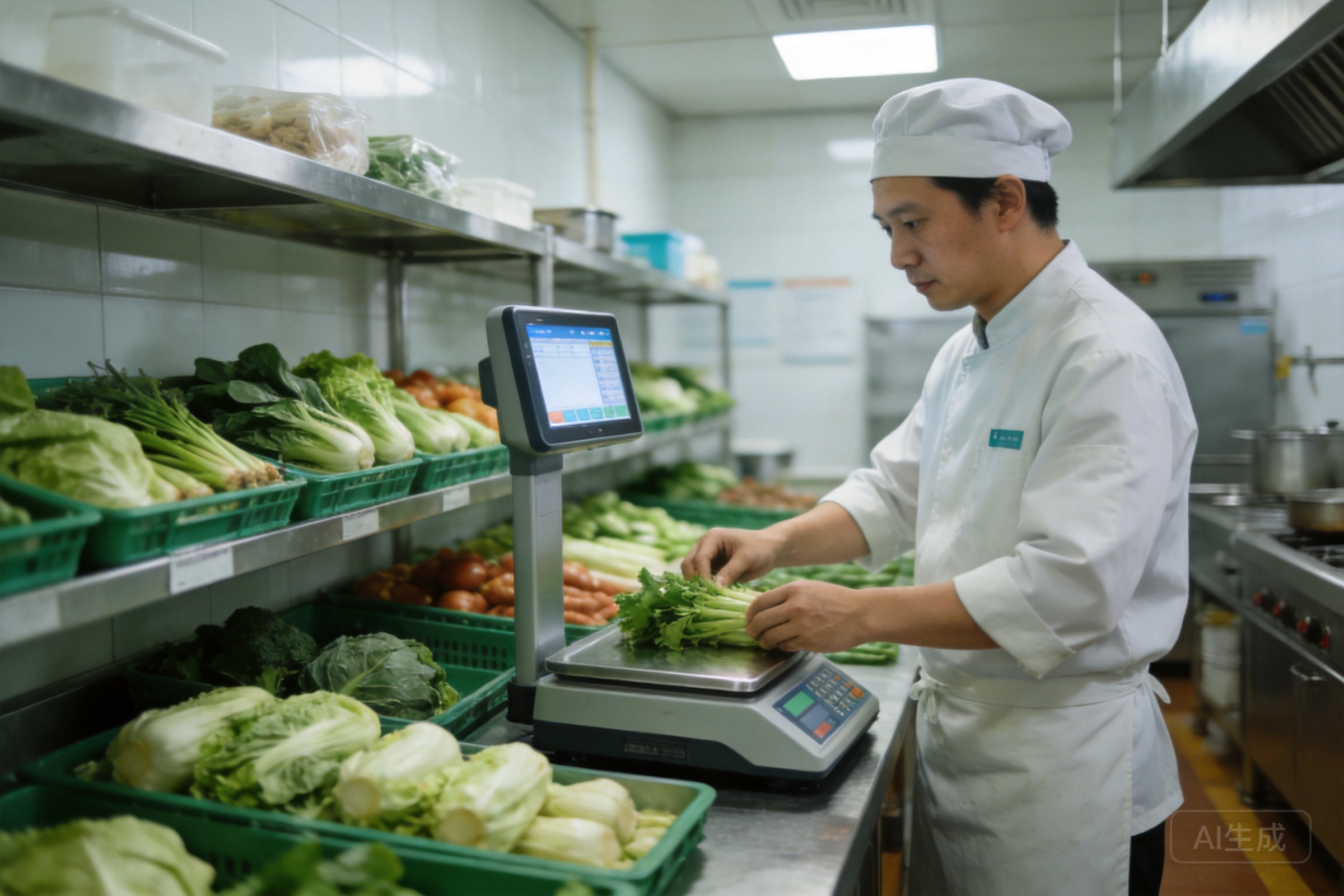 医院食堂后厨食材入库场景