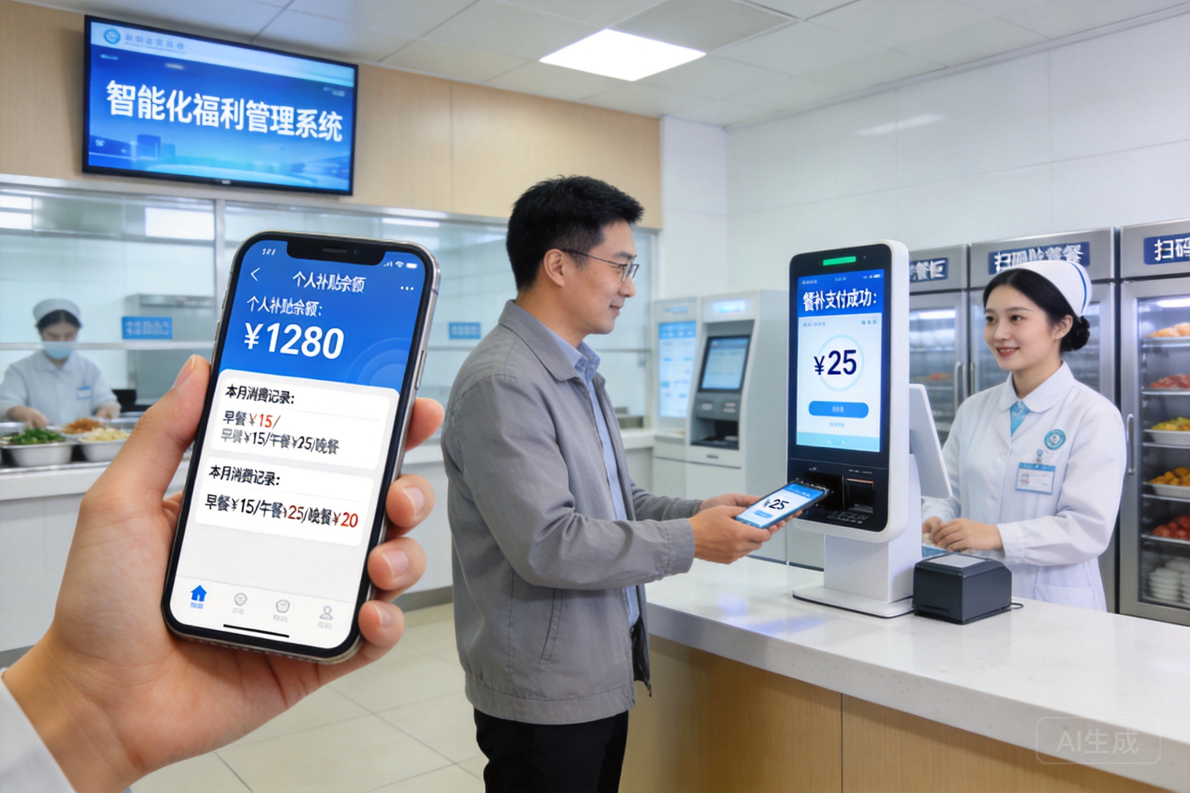 医院职工使用手机APP查看个人补贴