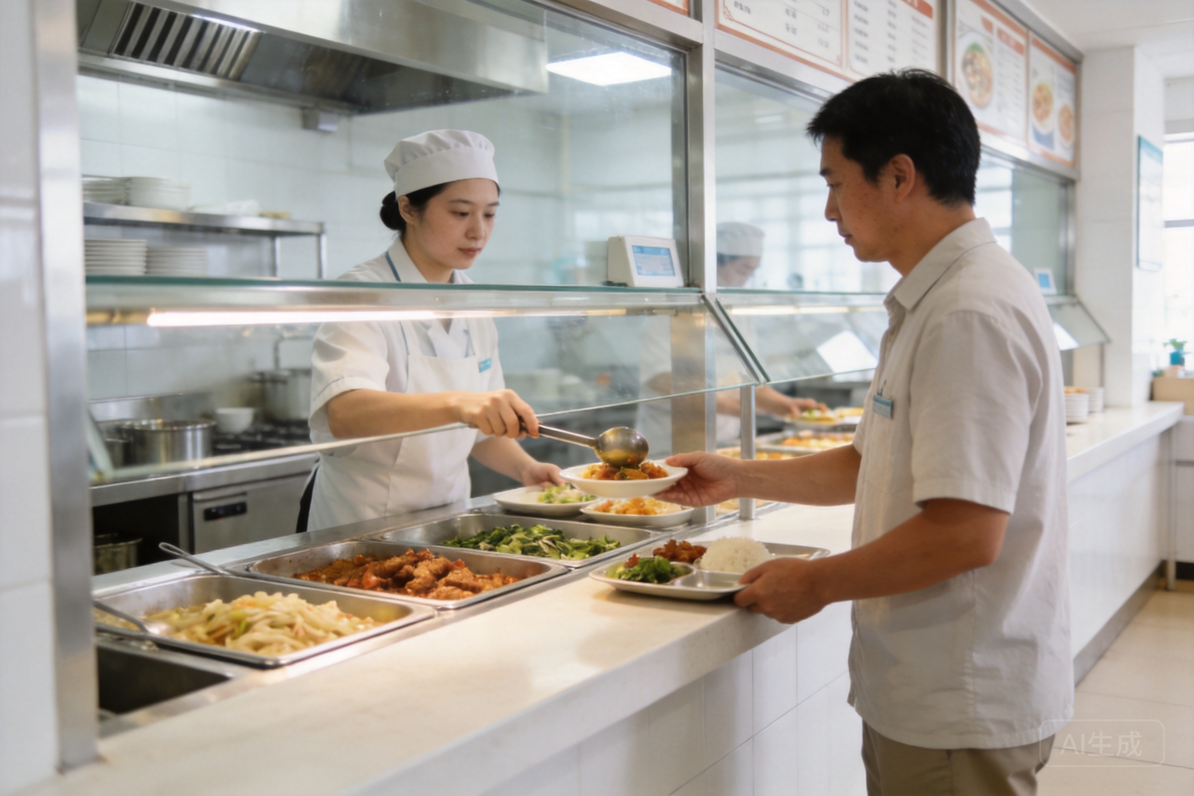 医院数字食堂窗口打餐