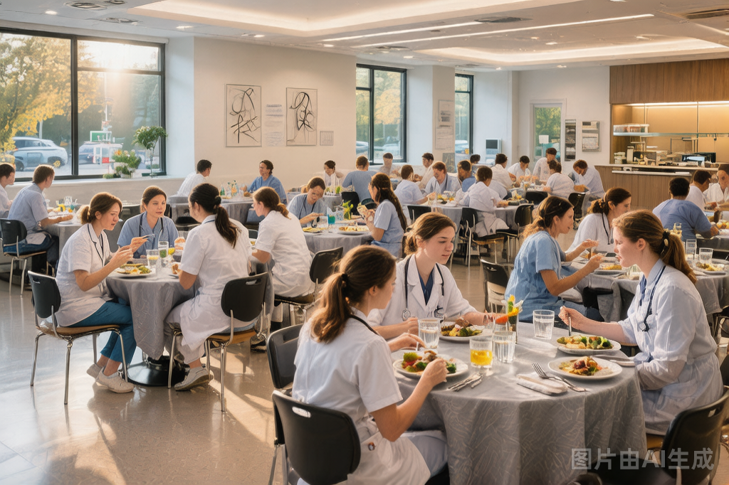 医院职工食堂就餐场景