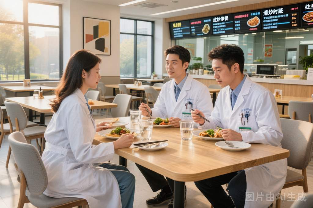 医院职工食堂就餐场景