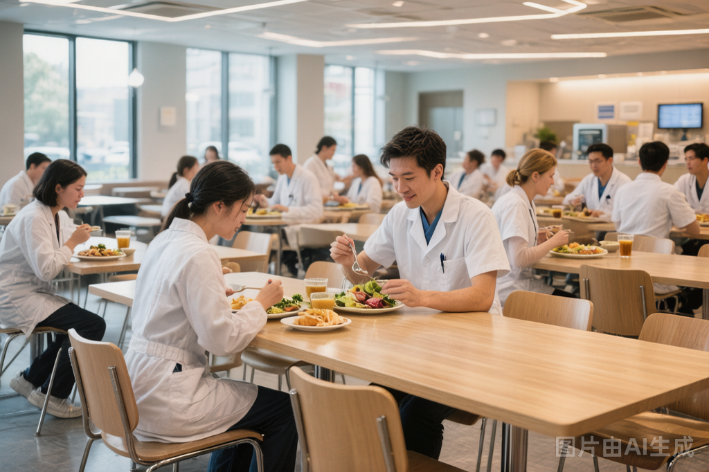 医院职工食堂就餐场景