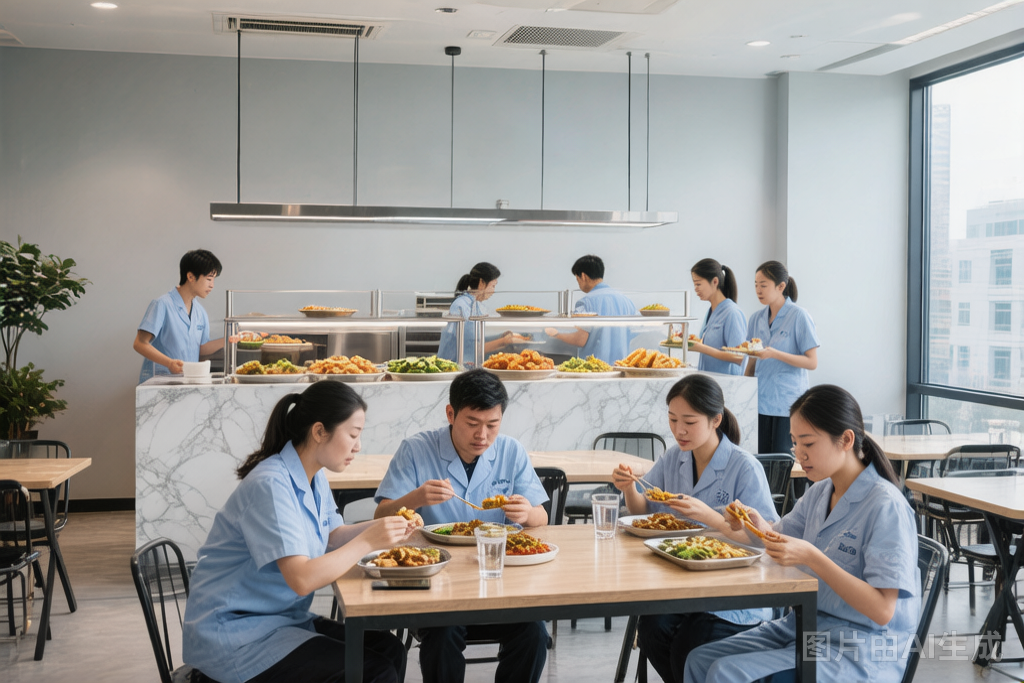 医院职工在数字化食堂就餐