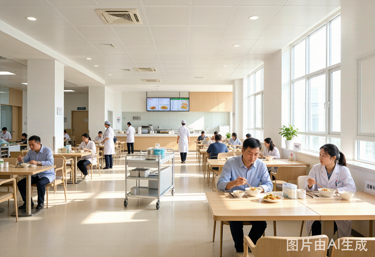 医院食堂明亮就餐大厅