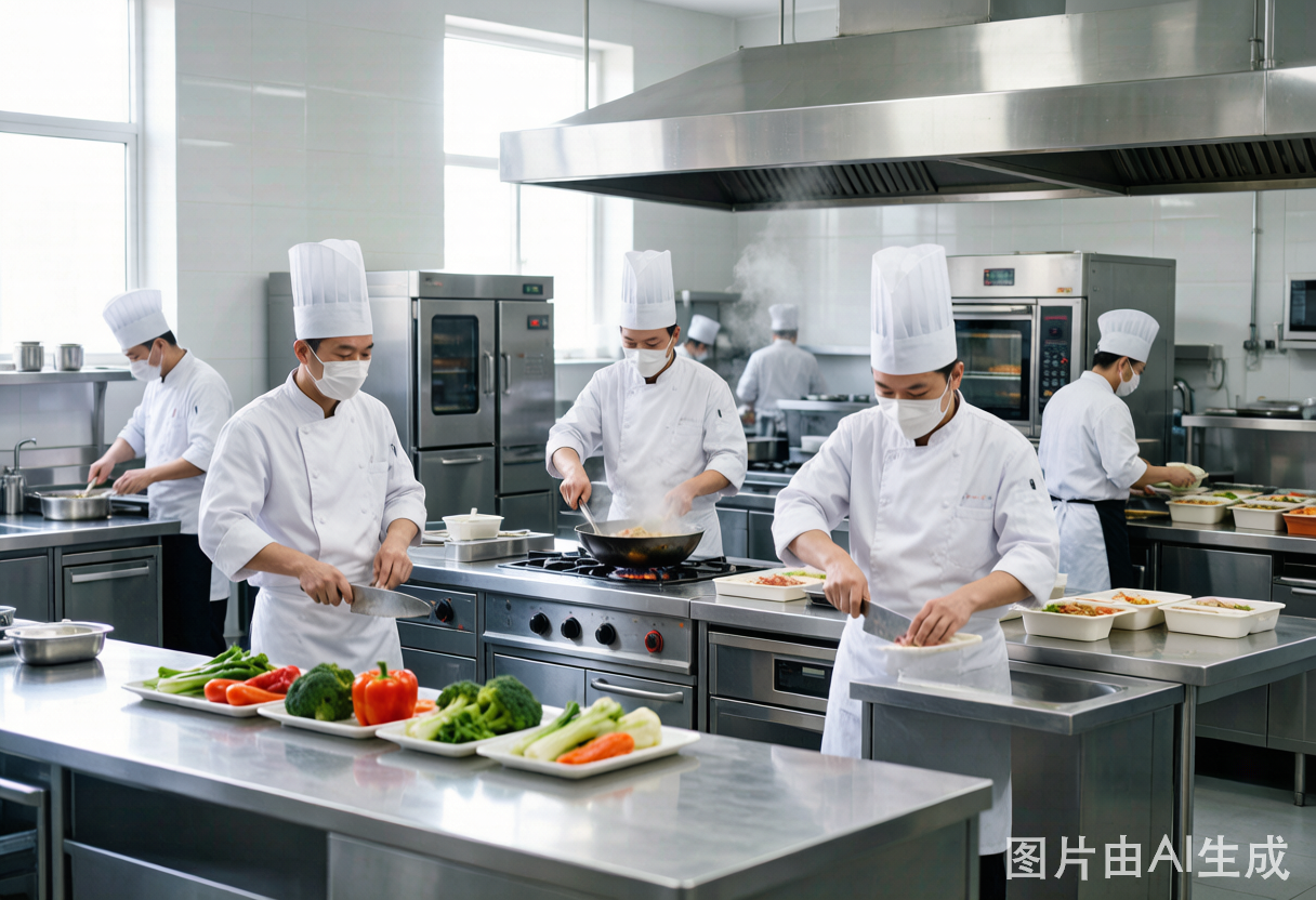 医院食堂后厨规范化操作场景