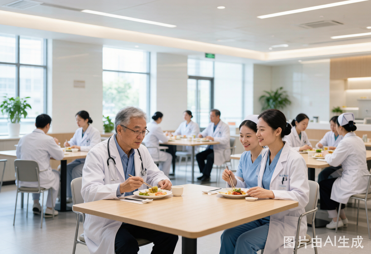 医院职工食堂就餐场景