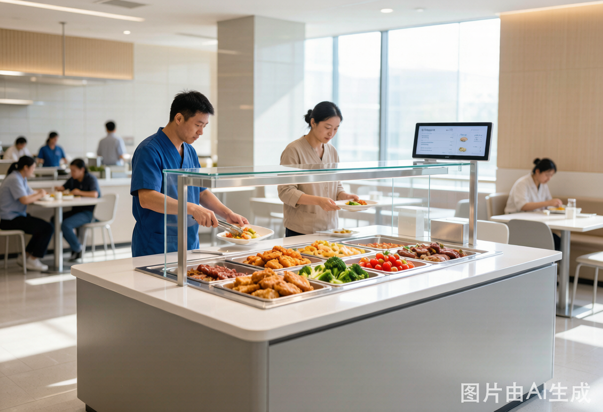 医院食堂自助取餐场景