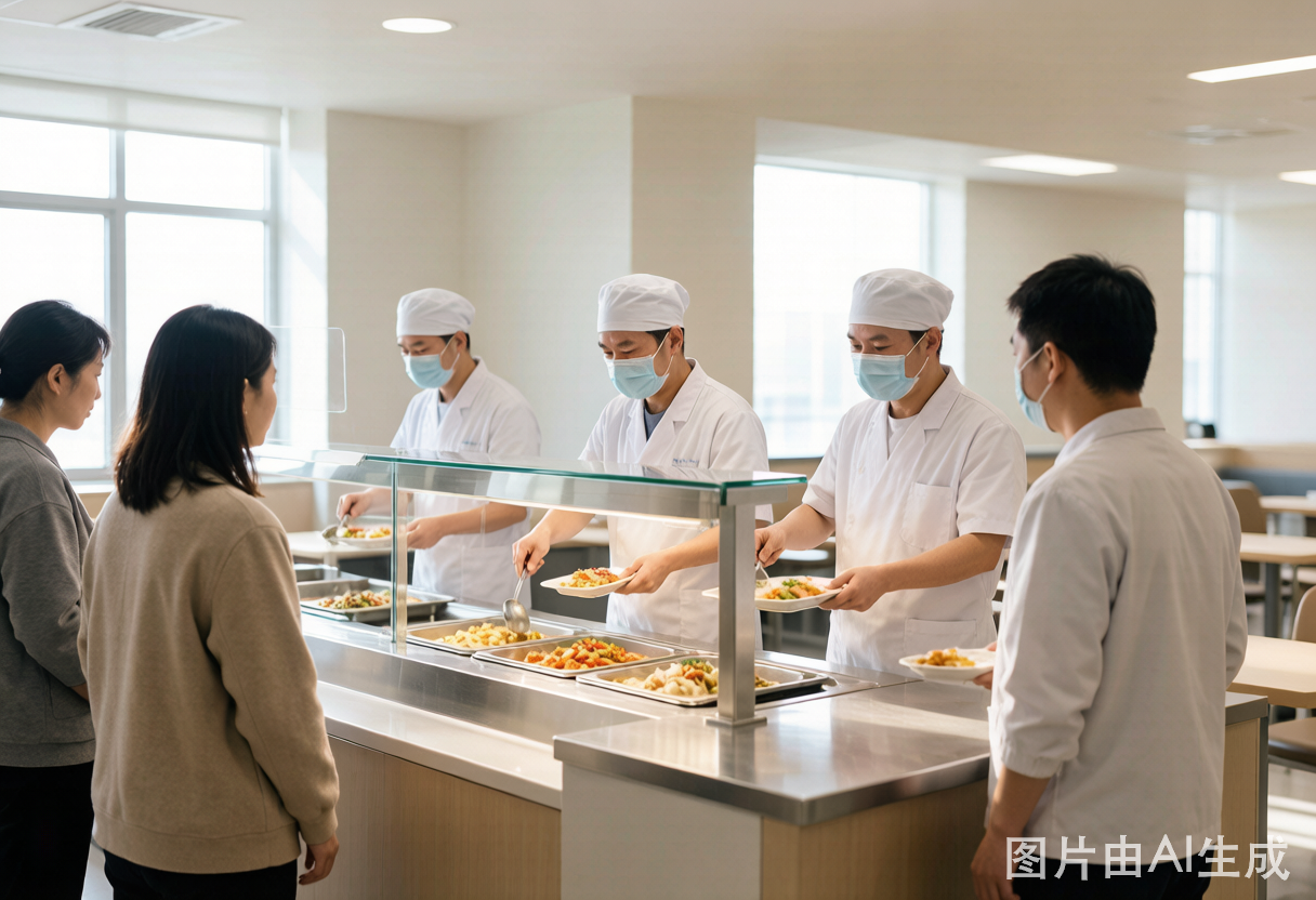 医院食堂打餐场景