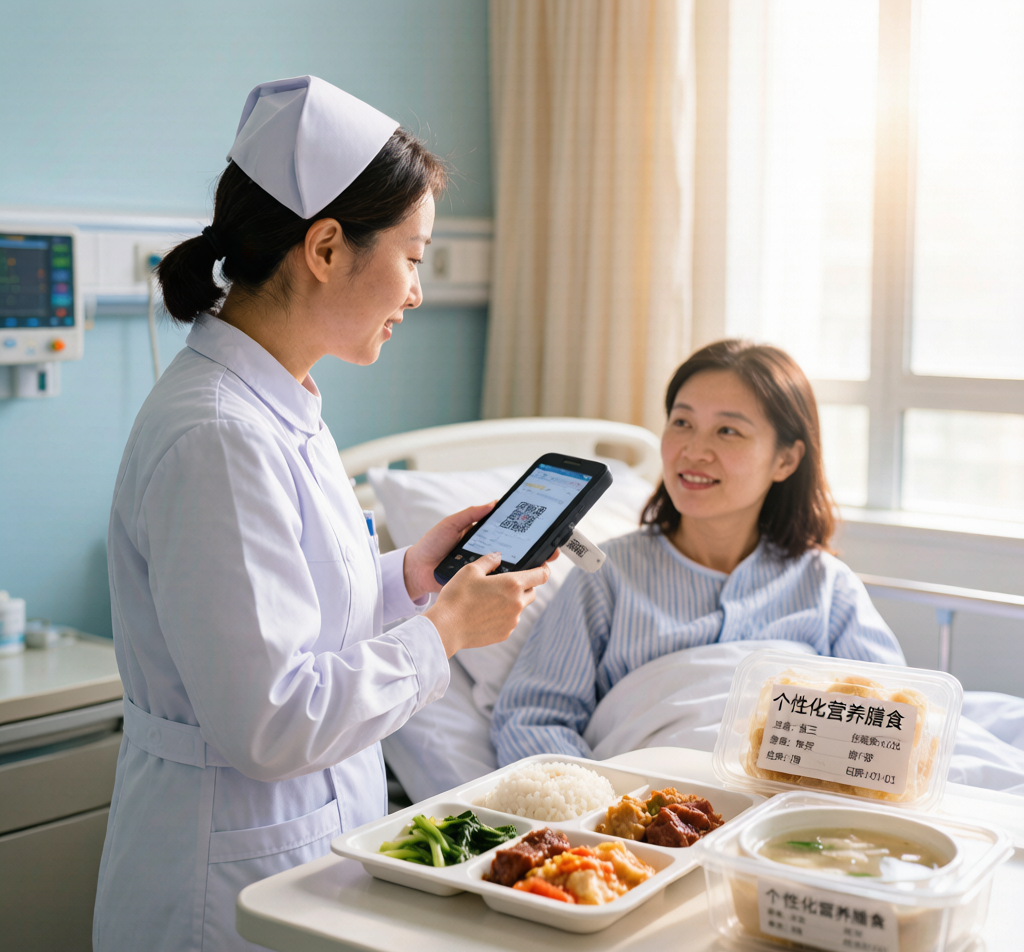 HIS对接与营养膳食综合解决方案架构图