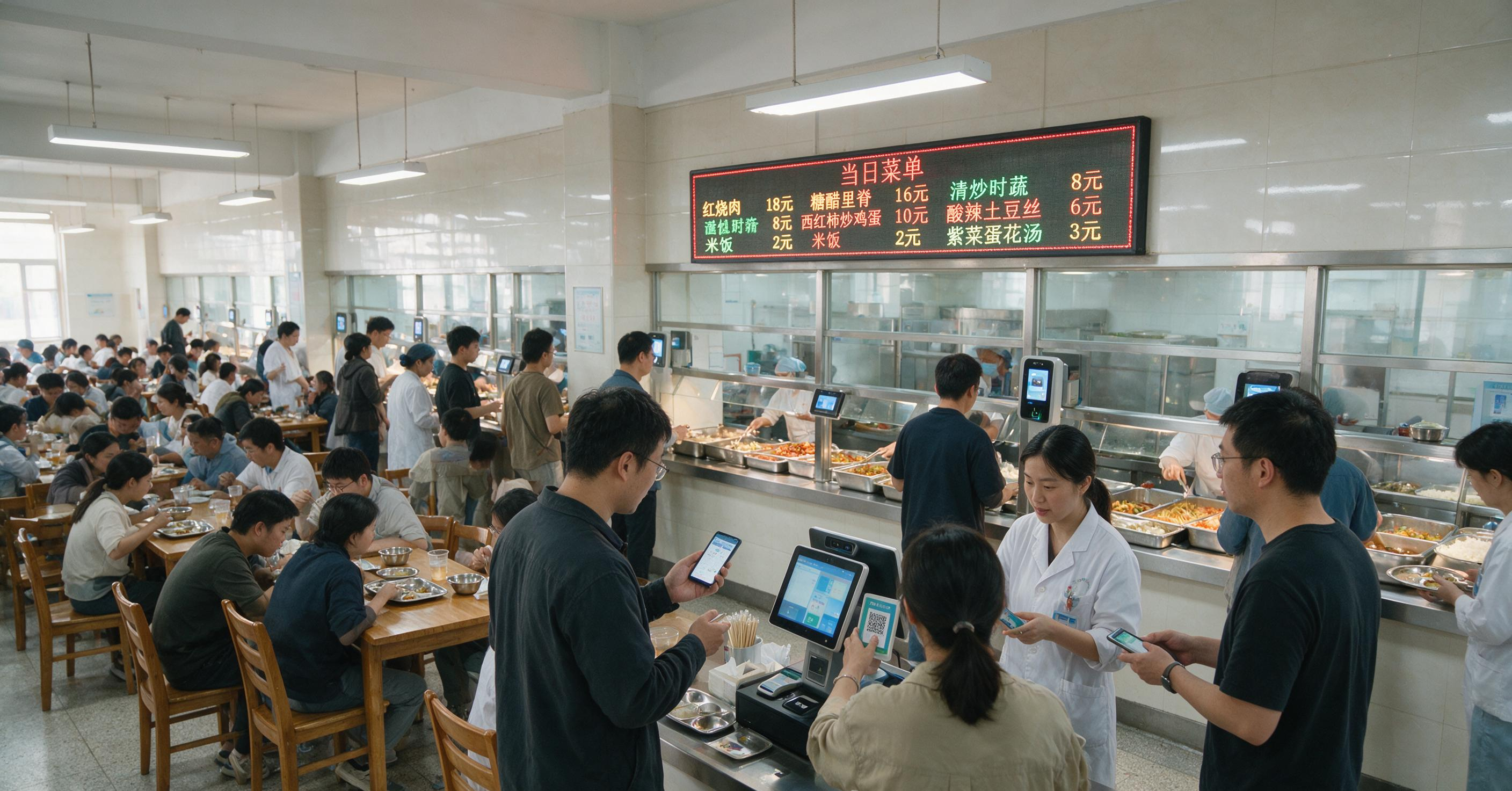 食堂高峰期多模式结算场景