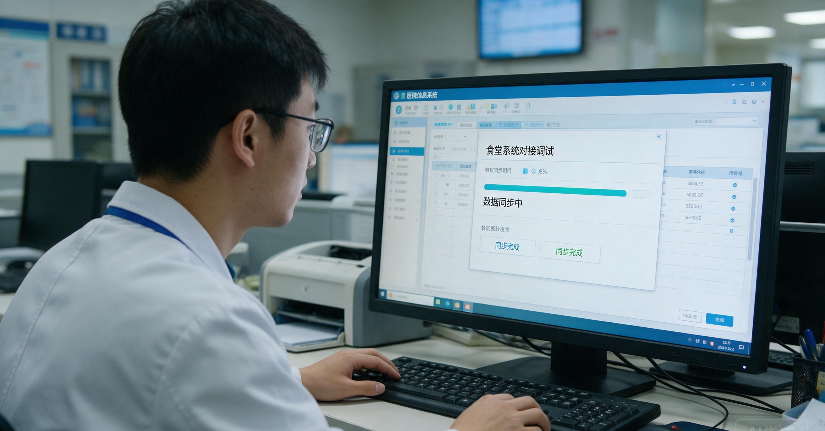 医院信息科进行病房订餐系统与HIS数据对接调试