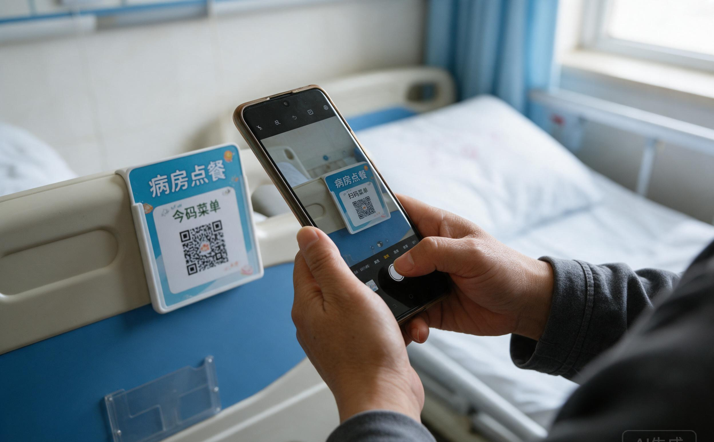 病床旁患者扫码无接触点餐