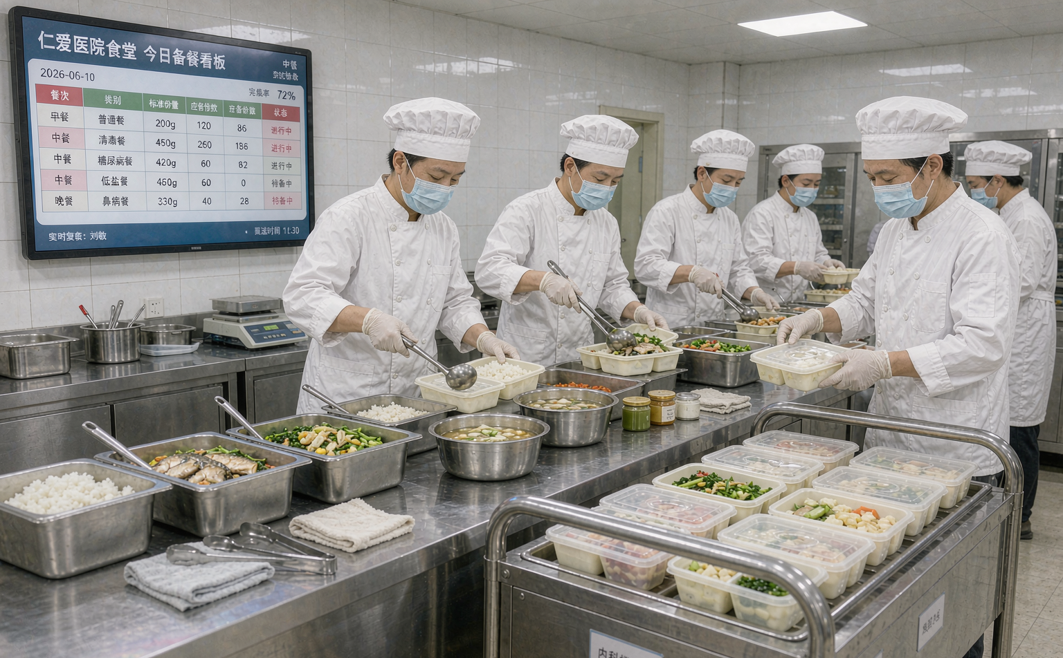 后厨按量备餐分装餐盒