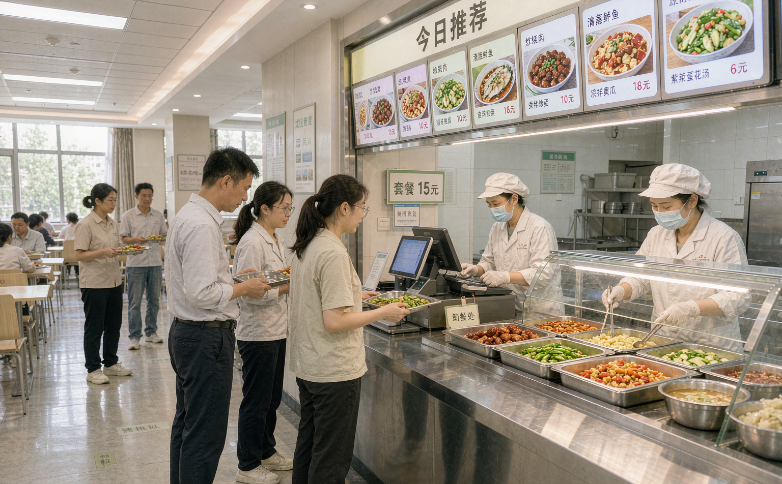 医院食堂堂食点餐场景