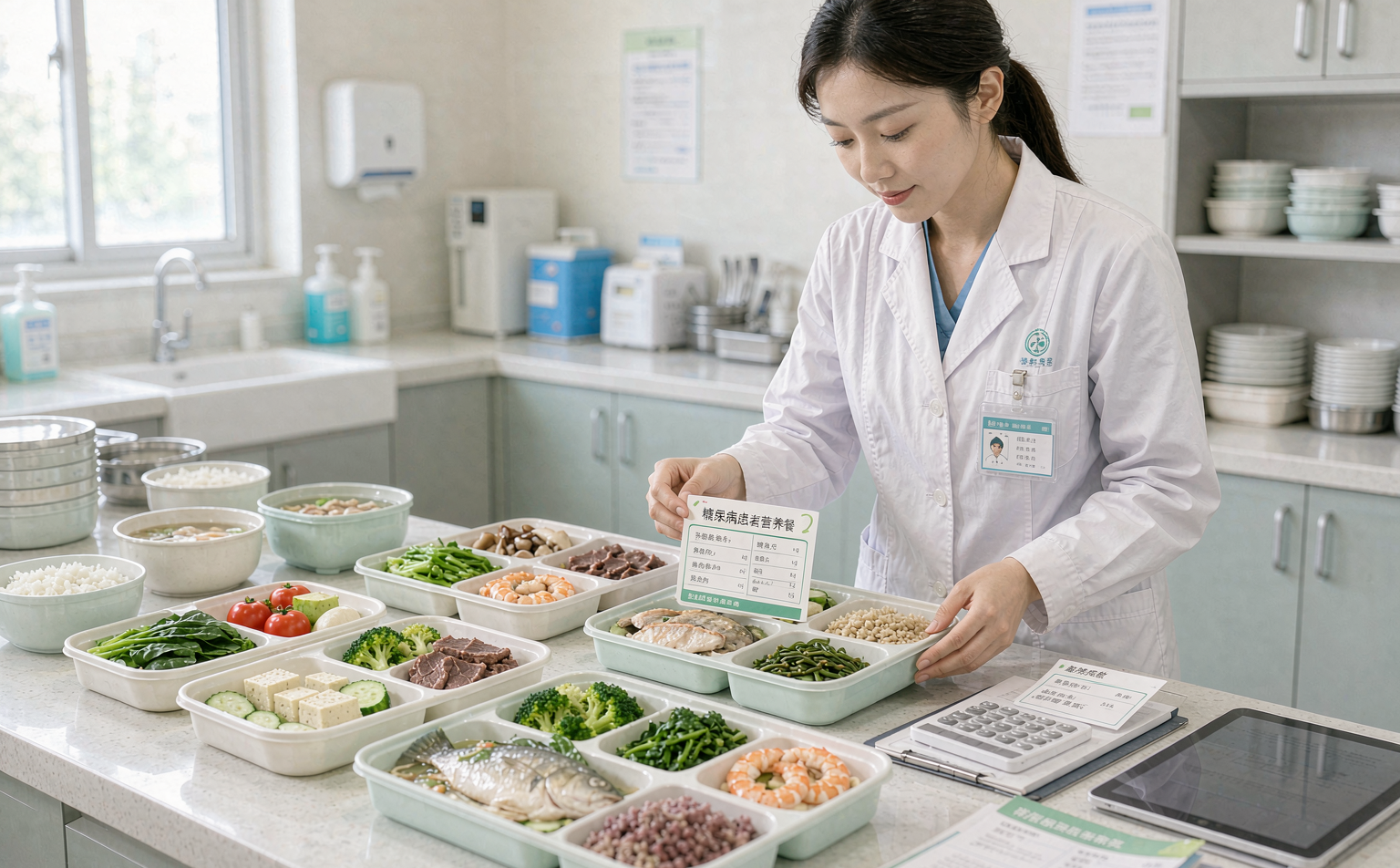 营养师为糖尿病患者定制营养餐